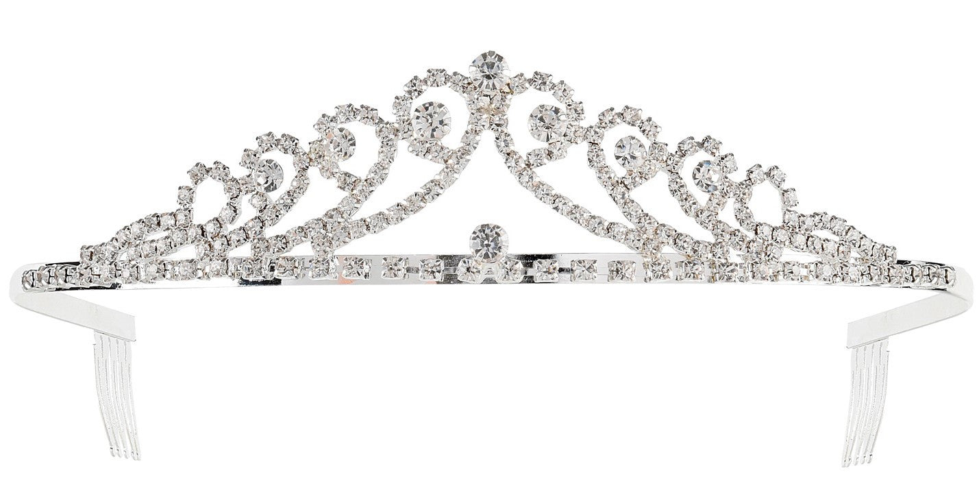 Tiara de Princesa Metálica con Pedrería de Strass