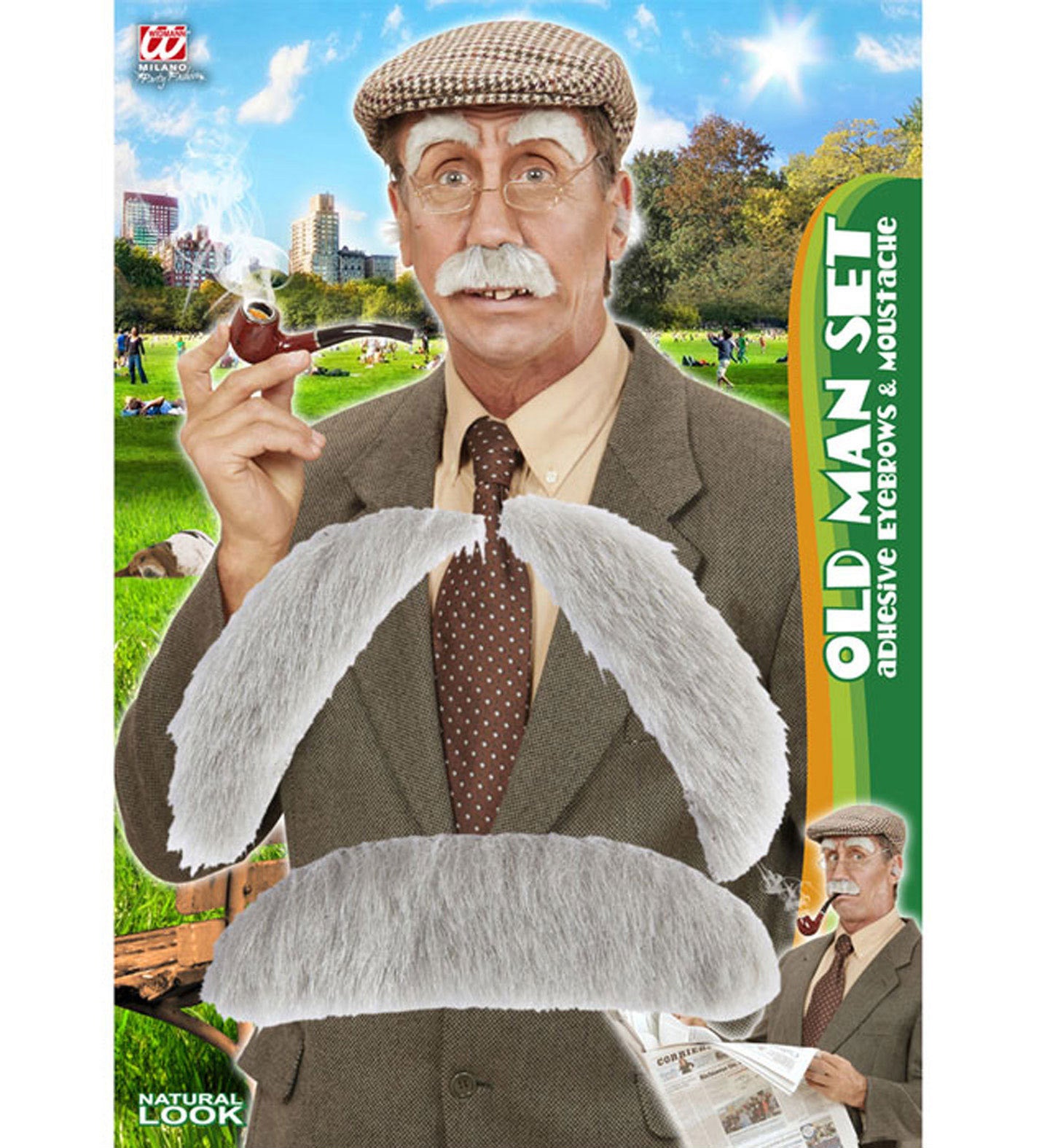 Kit de Abuelo con Bigote Blanco y Cejas