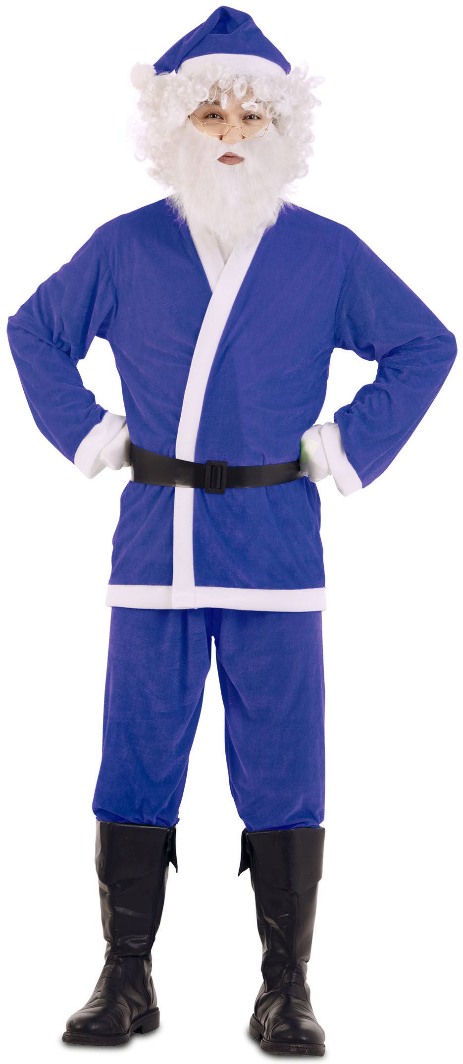 Disfraz de Papá Noel Azul para Adulto