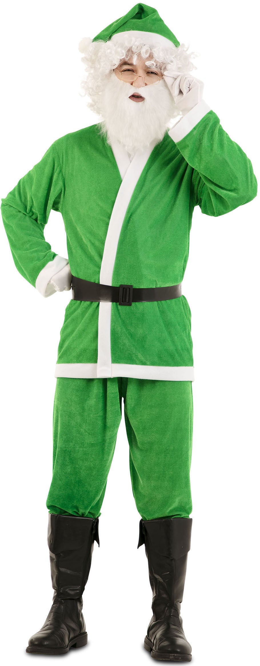 Disfraz de Papá Noel Verde para Adulto