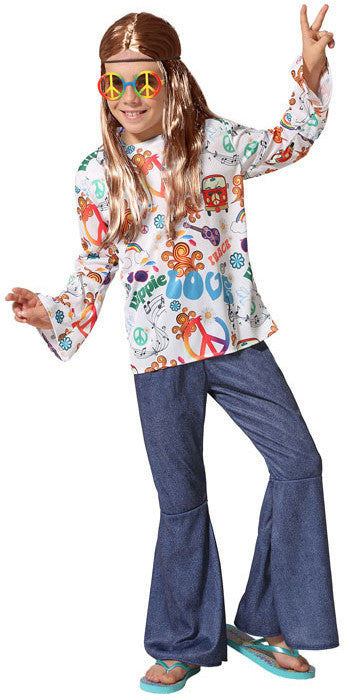 Disfraz de Hippie Jeans Estampado para Niño