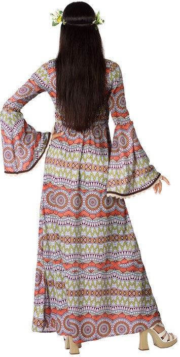 Disfraz de Hippie Vintage Largo para Mujer