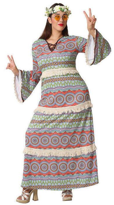 Disfraz de Hippie Vintage Largo para Mujer