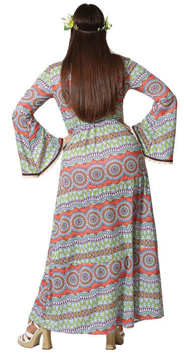 Disfraz de Hippie Vintage Largo para Mujer