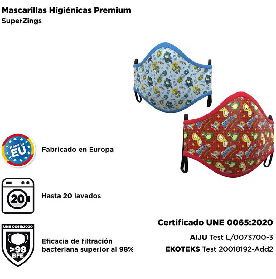 Mascarilla de SuperZings Estampada Infantil