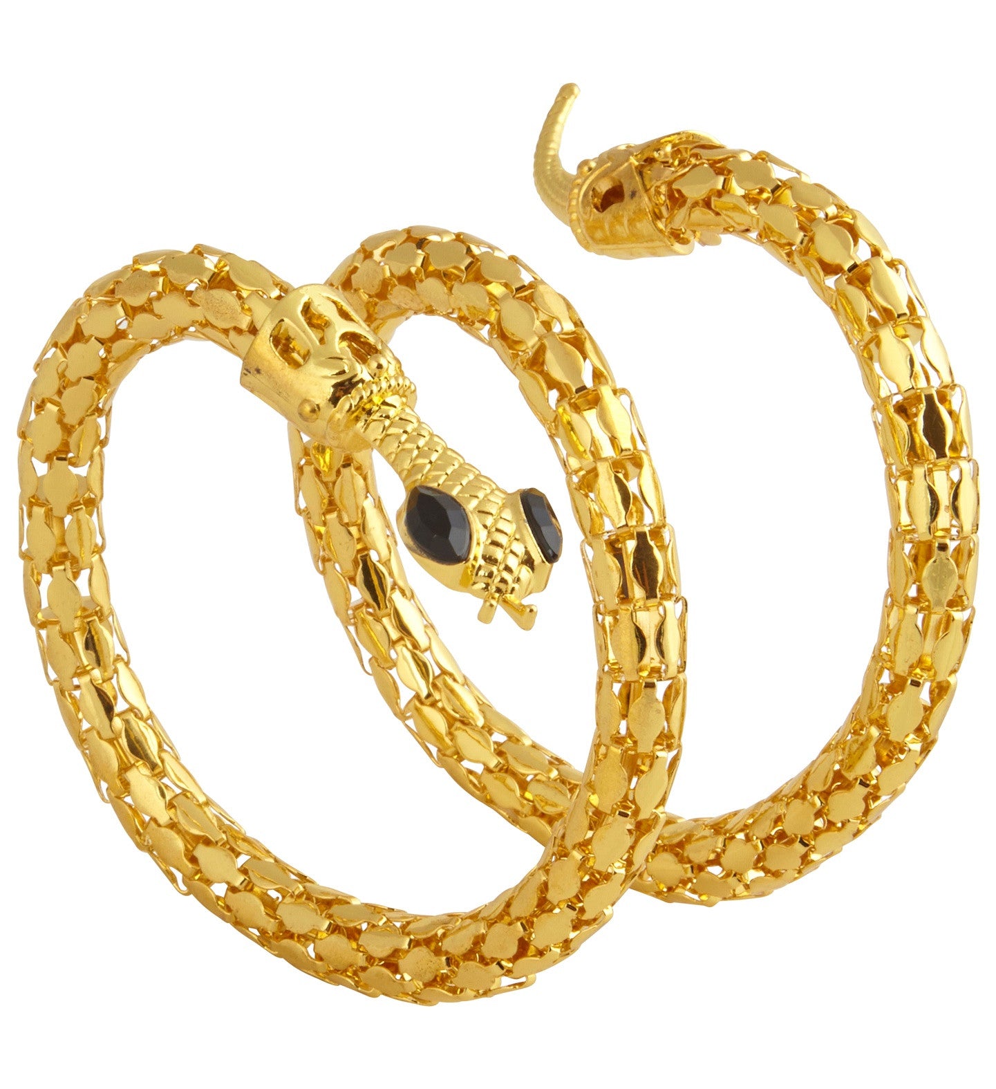 Brazalete Metálico Dorado de Serpiente