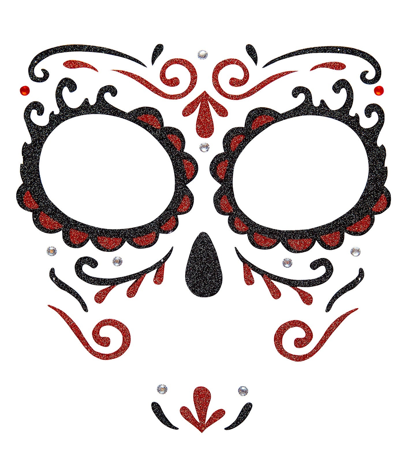 Set de Adhesivos de Catrina Rojo con Purpurina