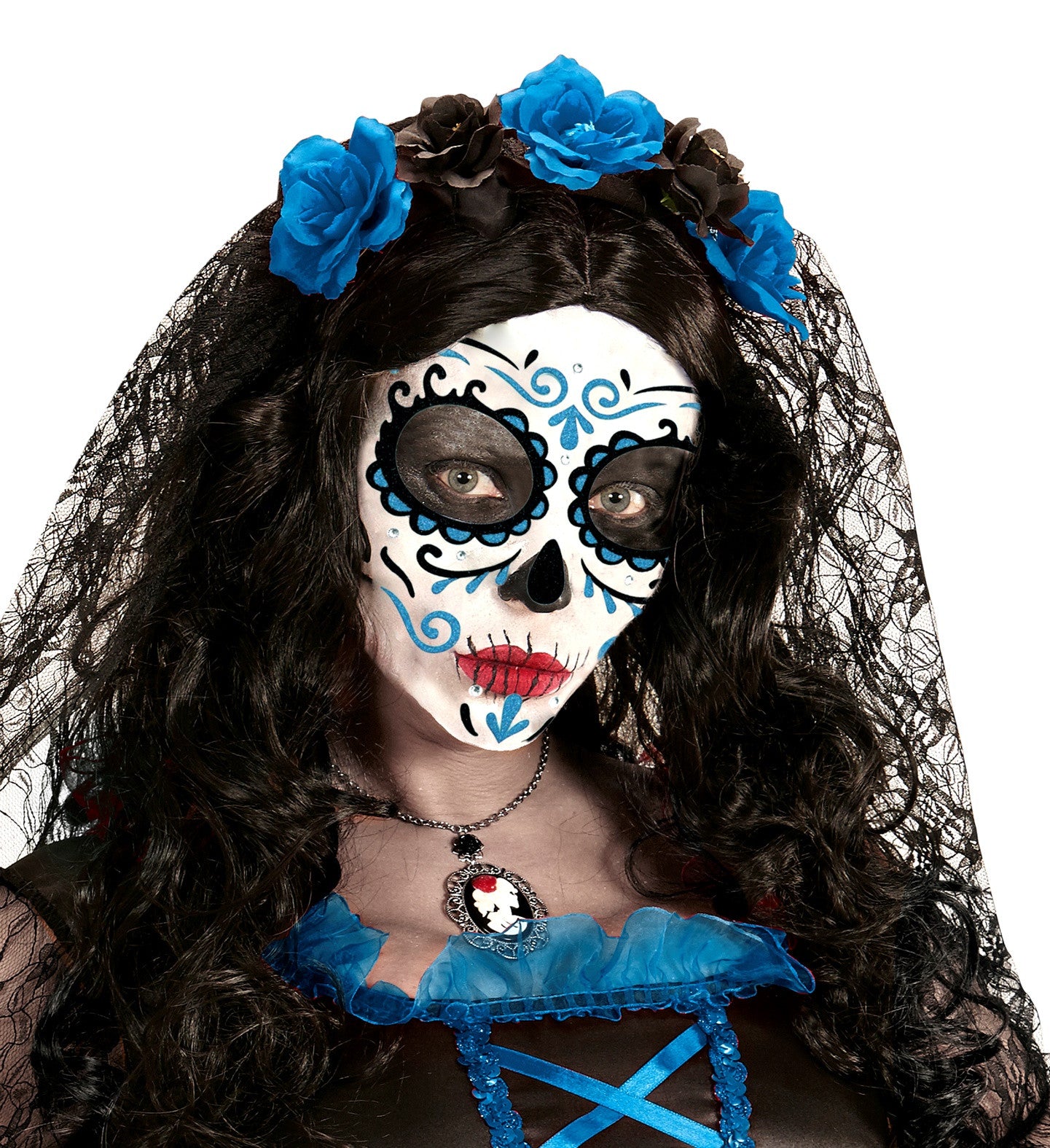 Set de Adhesivos de Catrina Azul con Purpurina