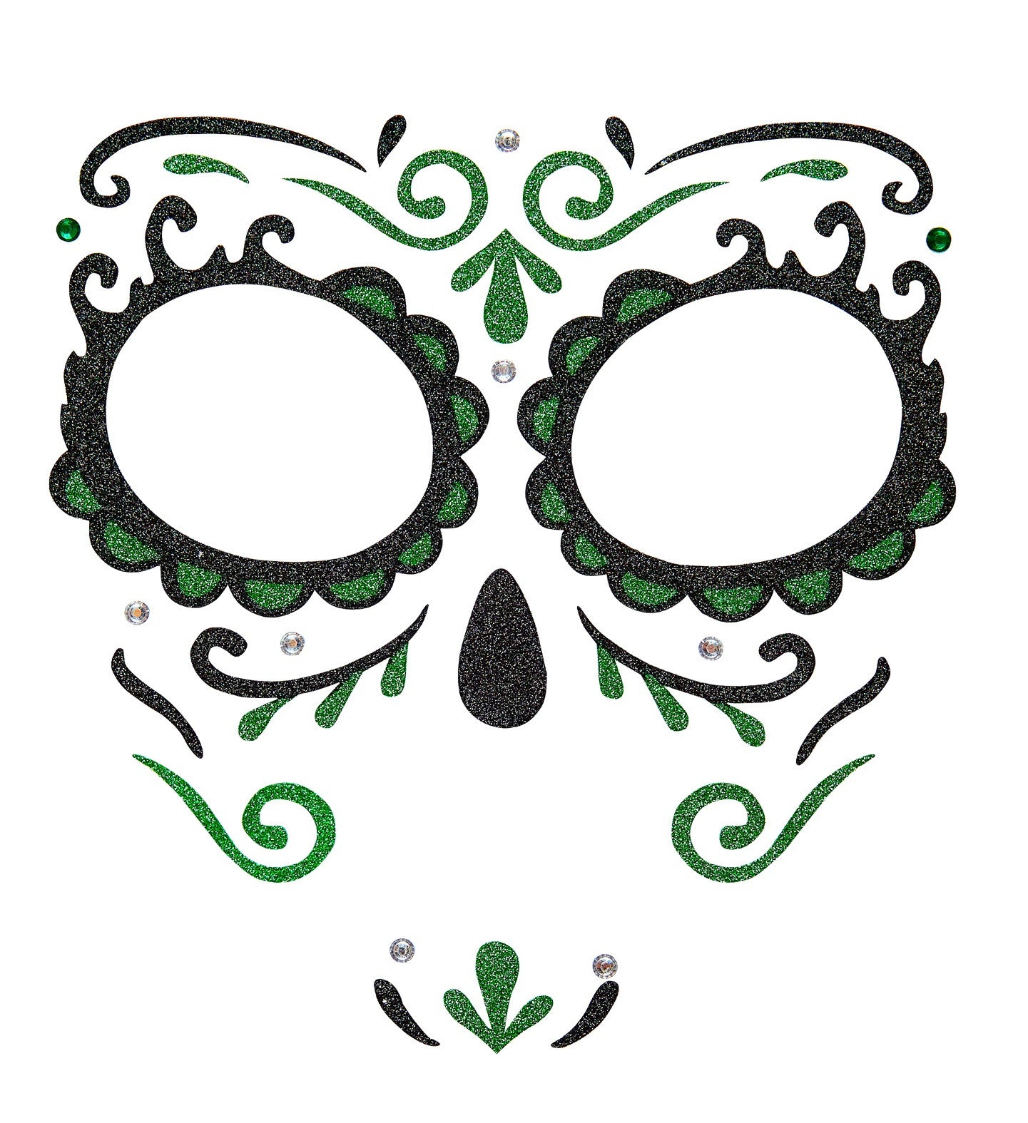 Set de Adhesivos de Catrina Verde con Purpurina