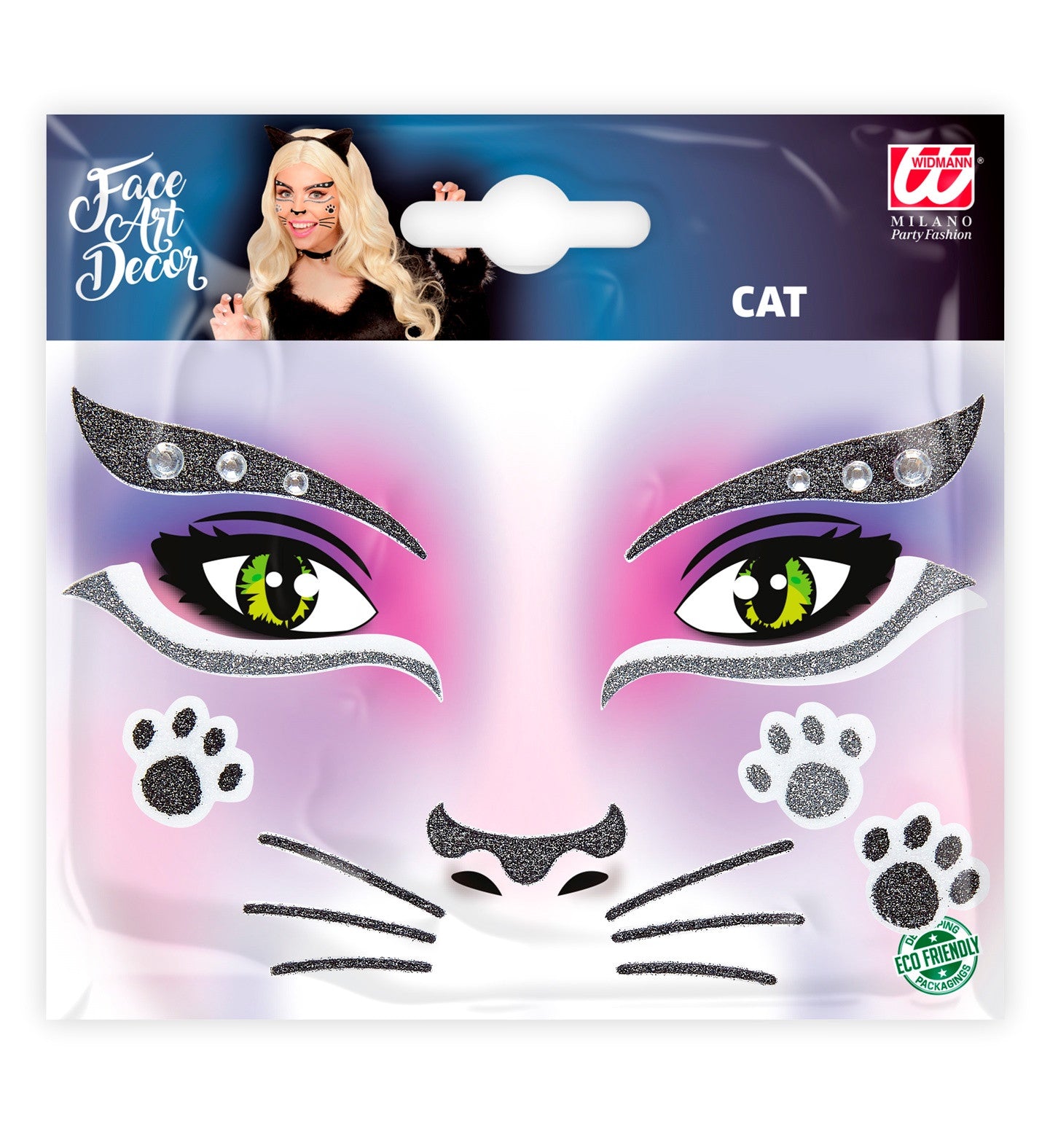 Set de Adhesivos de Gata con Purpurina