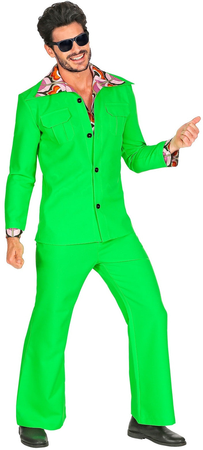 Traje Disco Años 70 Verde para Hombre