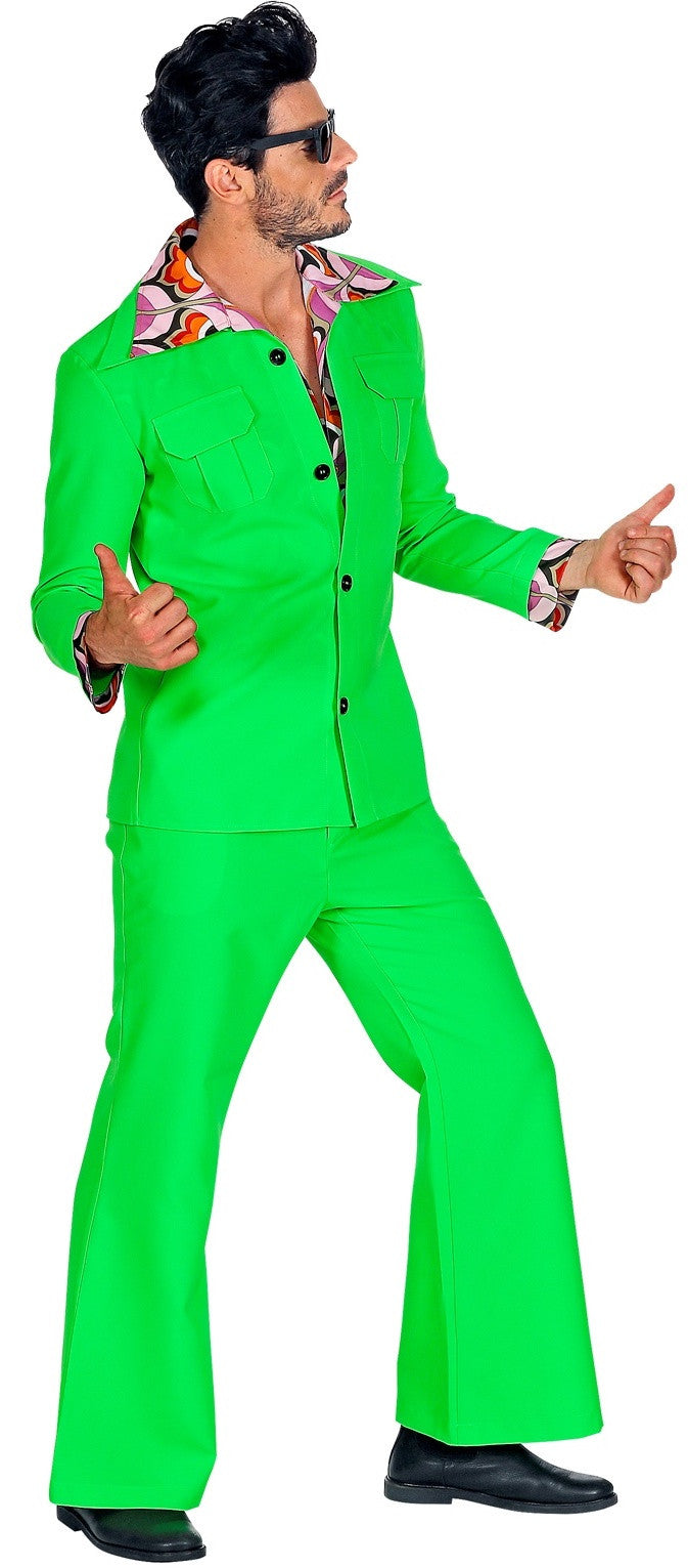 Traje Disco Años 70 Verde para Hombre