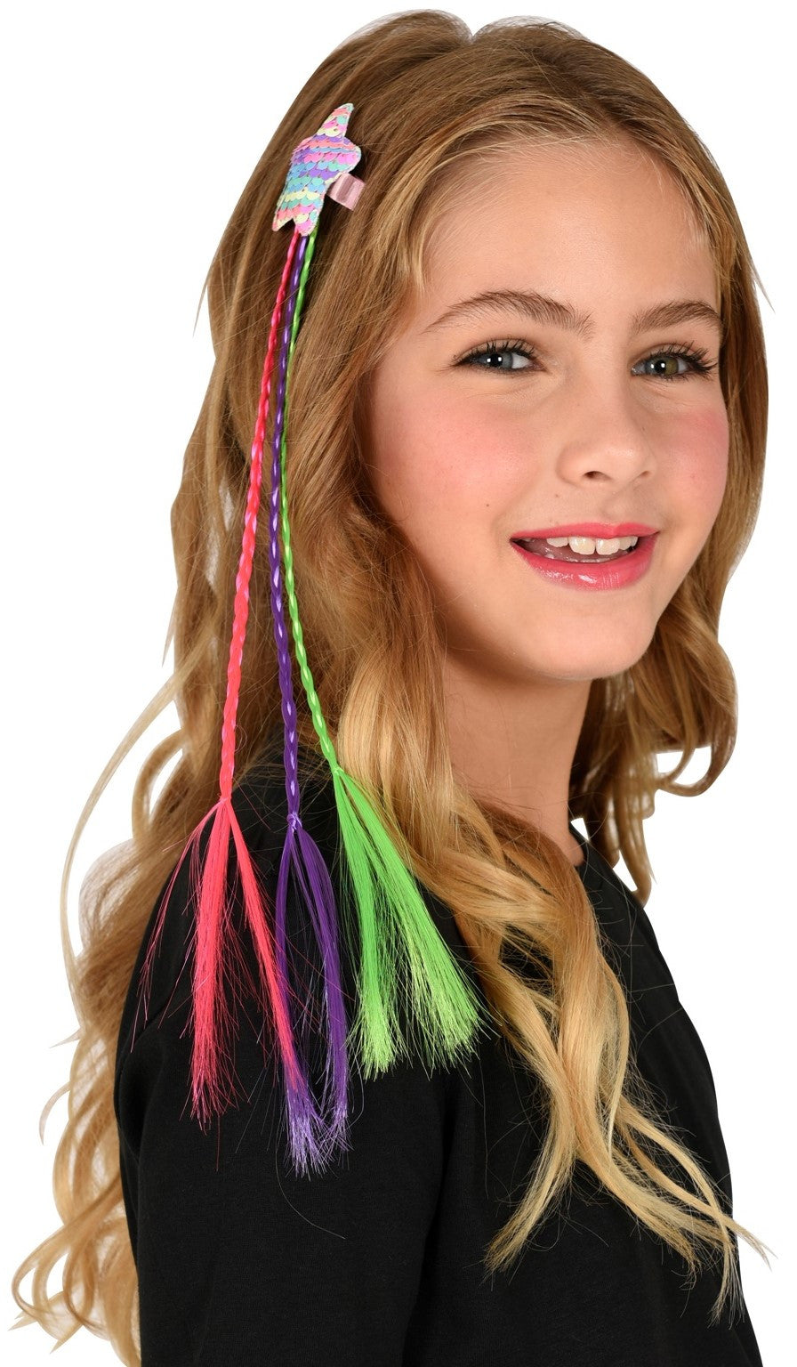 Estrella de Lentejuelas para el Pelo con Trenzas de Colores