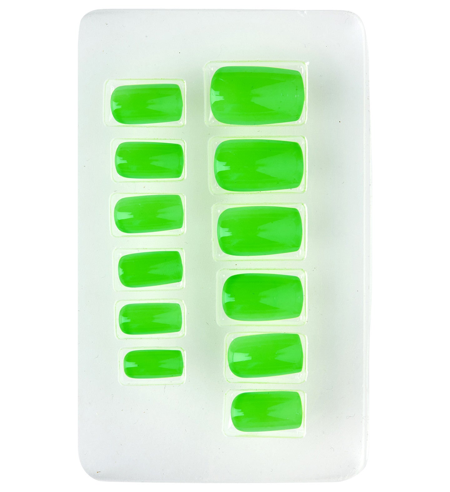 Uñas Postizas Verdes Fluorescentes Autoadhesivas