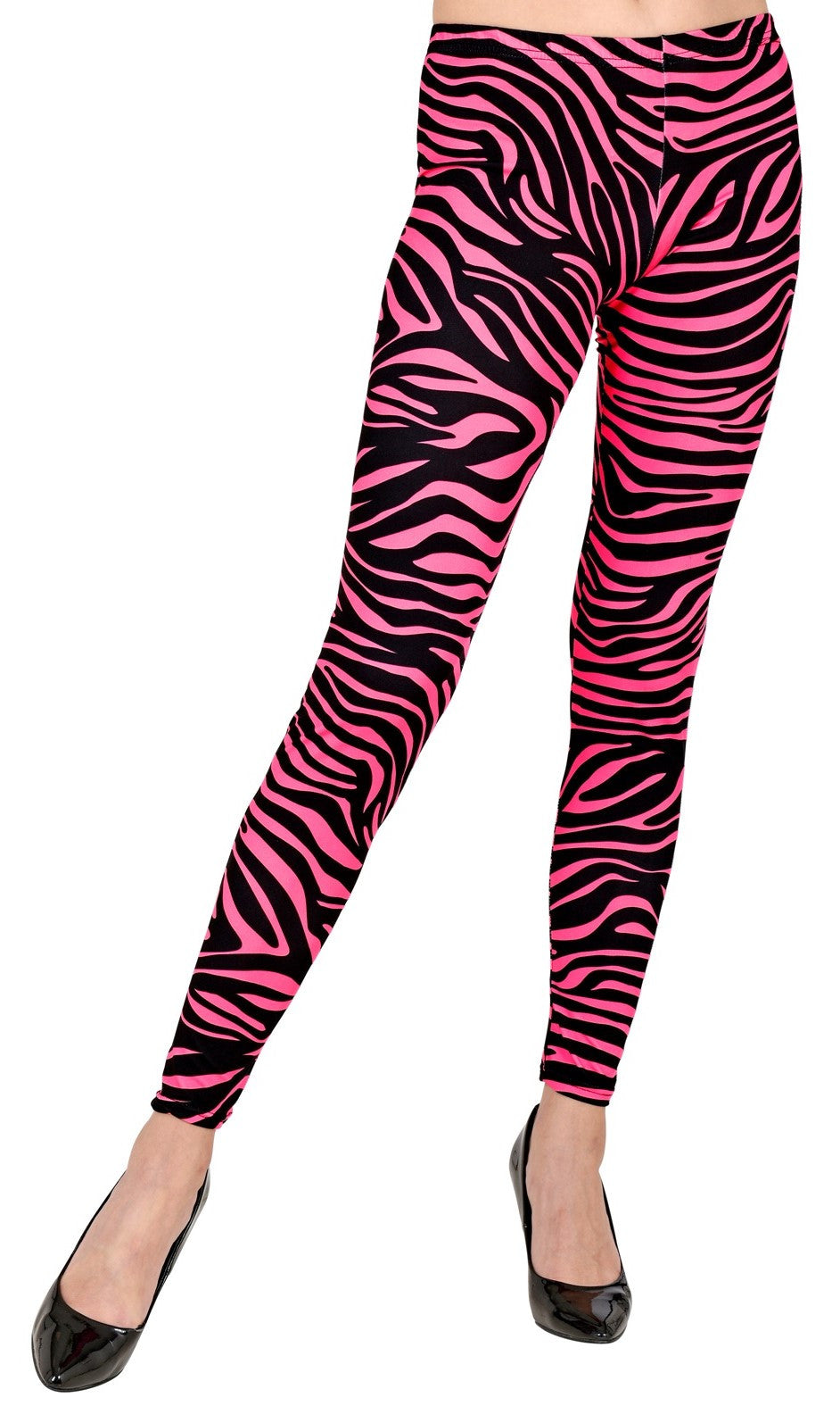 Leggings con Estampado de Tigre Rosa Neón Fluorescente