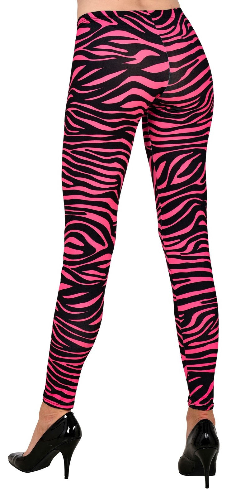 Leggings con Estampado de Tigre Rosa Neón Fluorescente