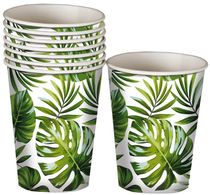 Pack 6 Vasos de Hojas Tropicales