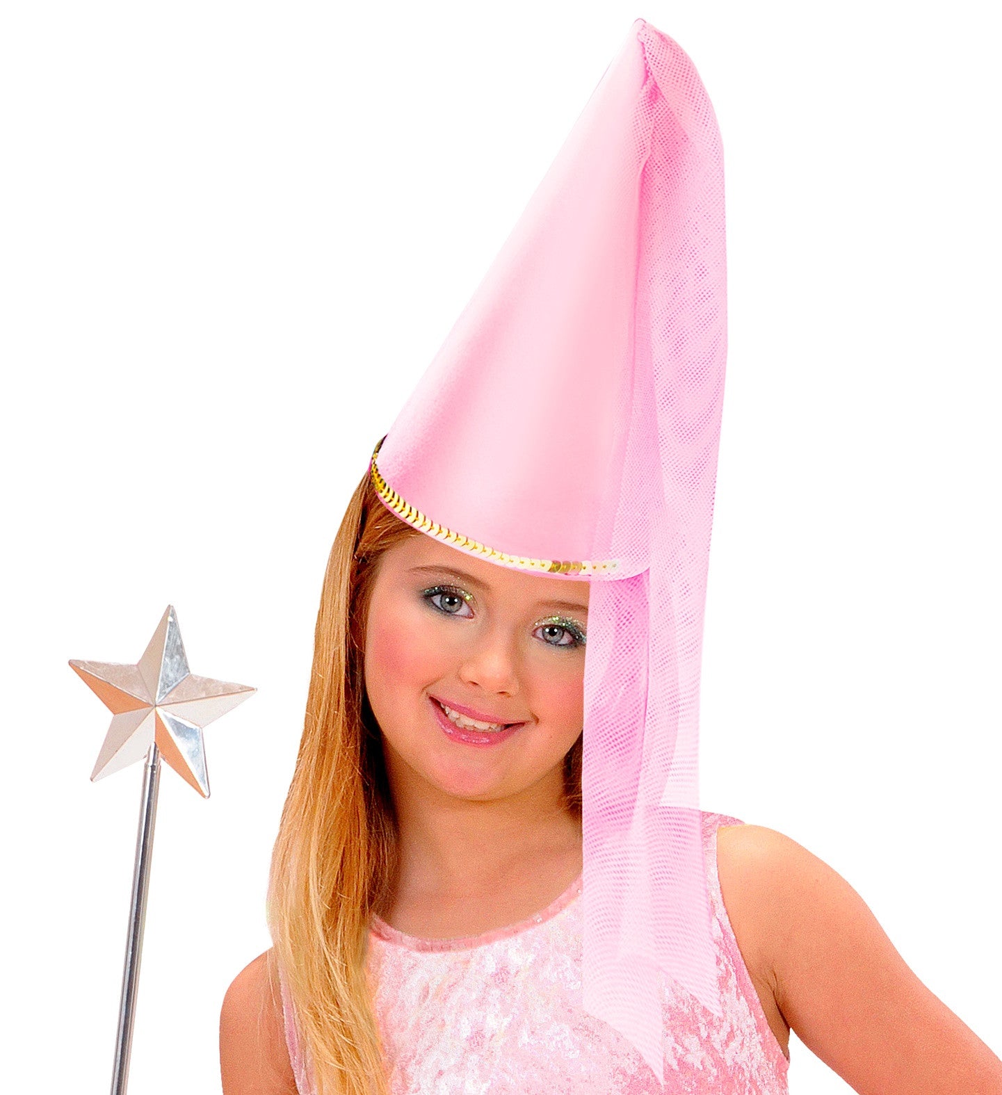 Sombrero de Hada Rosa con Velo Infantil