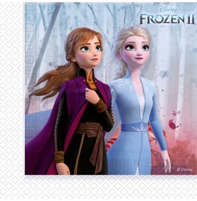 Pack de 20 Servilletas de Elsa y Anna de Frozen 2