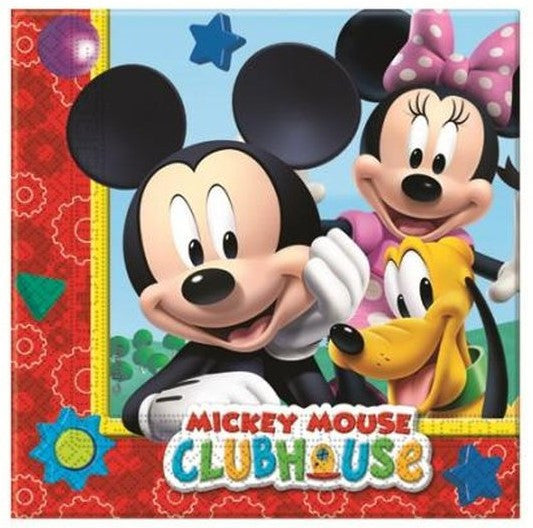 Pack de 20 Servilletas de Mickey, Minnie y Pluto