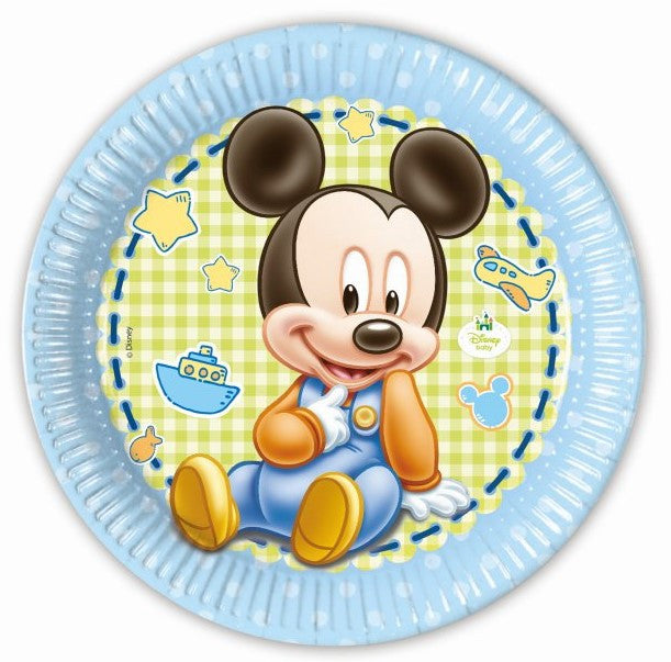 Pack de 8 Platos de Mickey Mouse Bebé