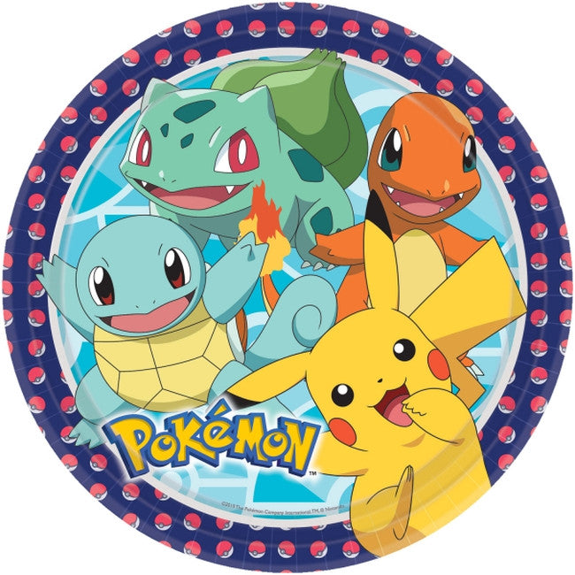 Pack de 8 Platos de Pokemon de 23cm