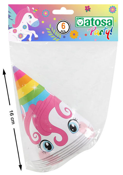 Pack 6 Gorros de Unicornio de Cumpleaños