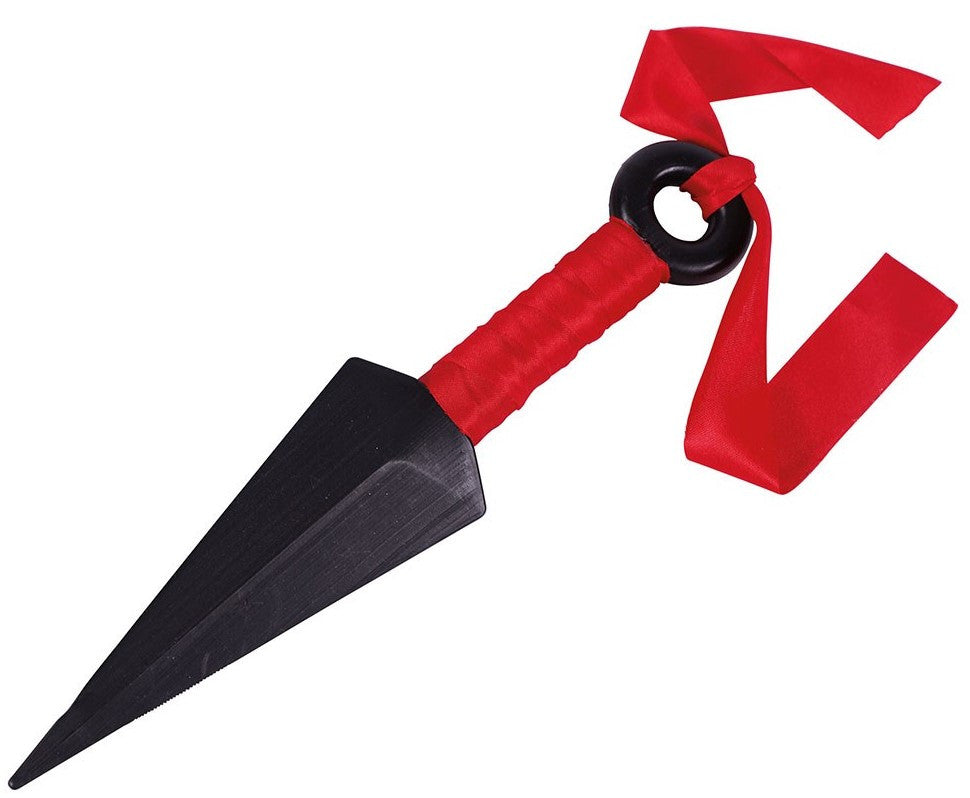 Kunai Cuchillo Ninja de 25cm con Mango Rojo y Lazo