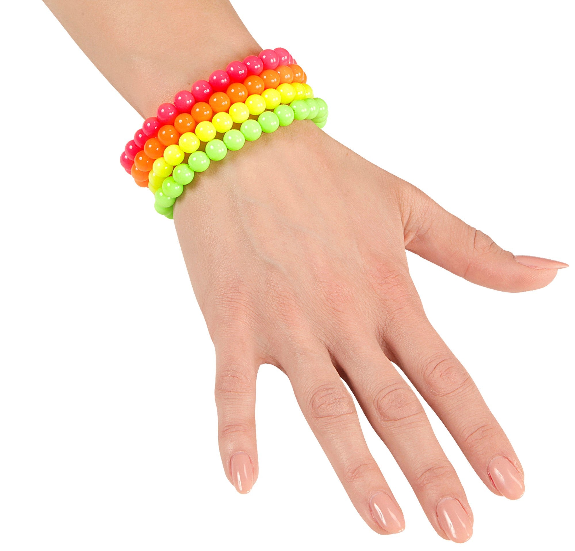 Pulseras de Cuentas en Colores Neón Estilo Años 80