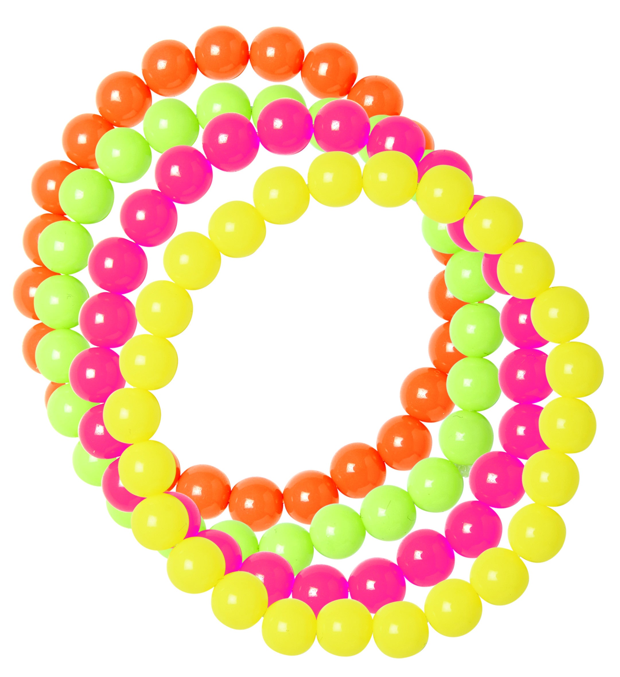 Pulseras de Cuentas en Colores Neón Estilo Años 80