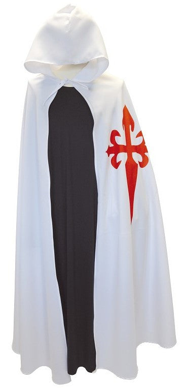 Capa Medieval Blanca con la Cruz de Santiago