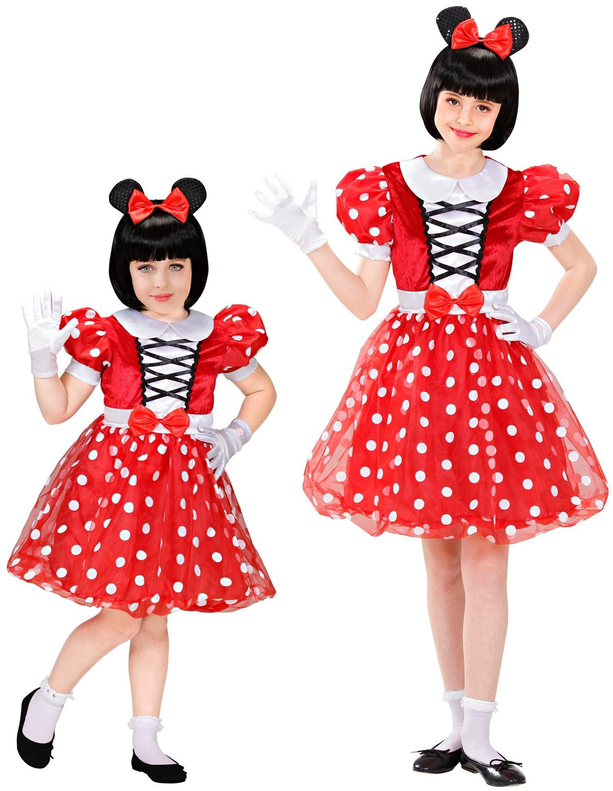 Disfraz de Minnie Infantil Rojo con Lunares Blancos