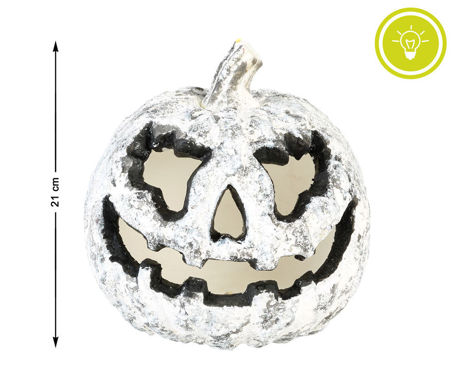 Calabaza Blanca de Halloween con Luz