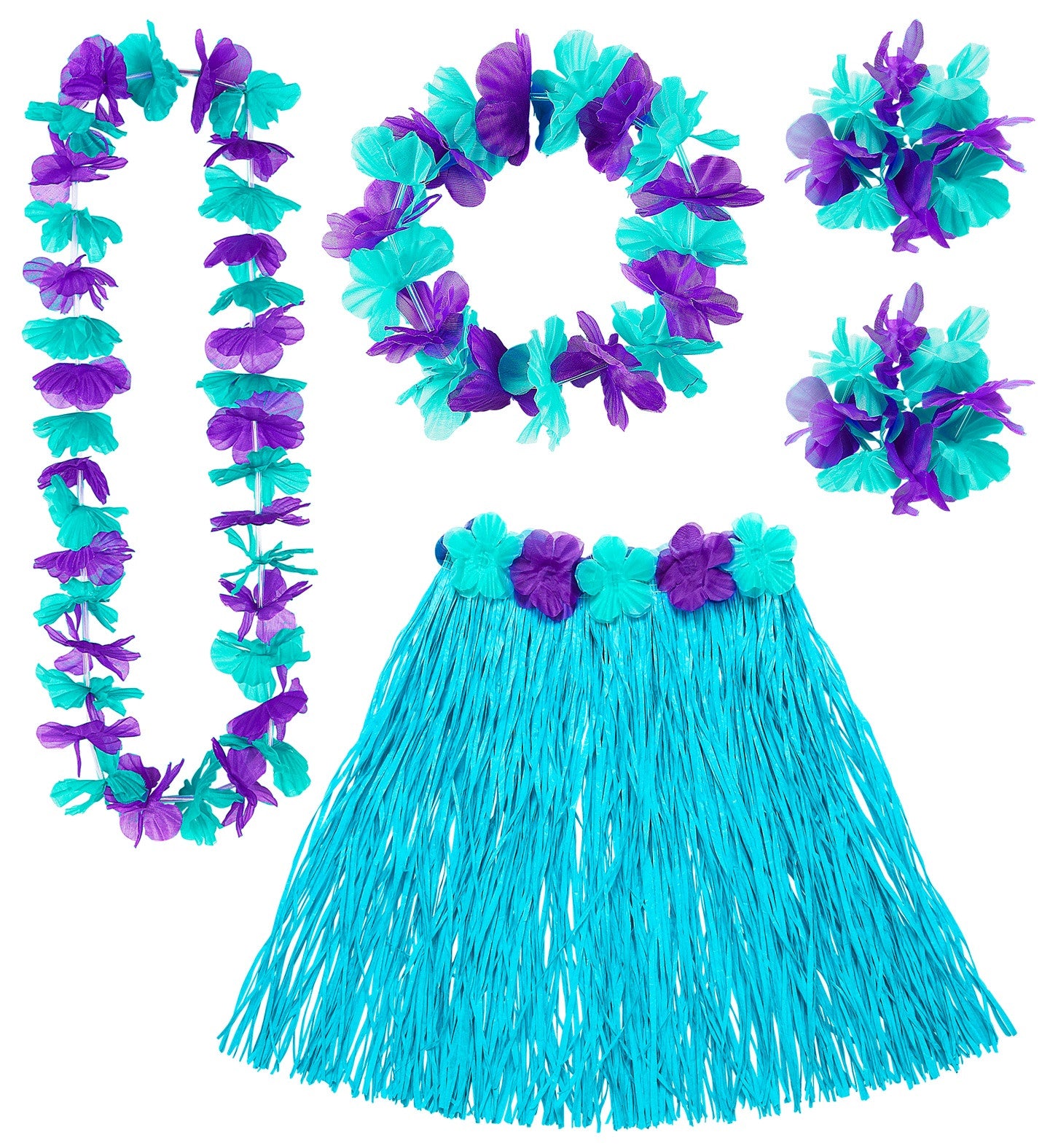 Kit Hawaiano Azul y Morado