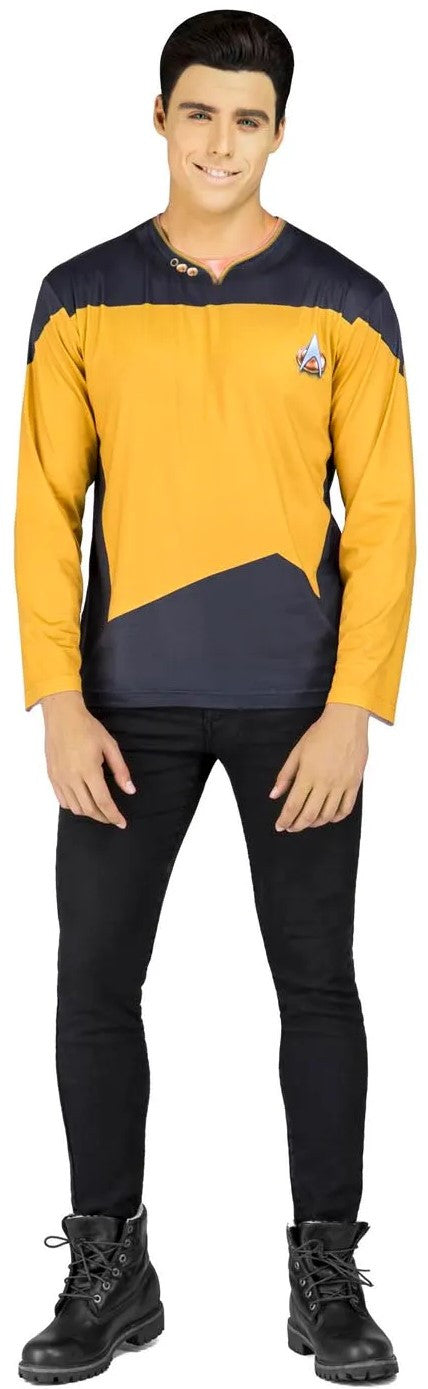 Camiseta Disfraz de Star Trek Data Amarilla para Adulto