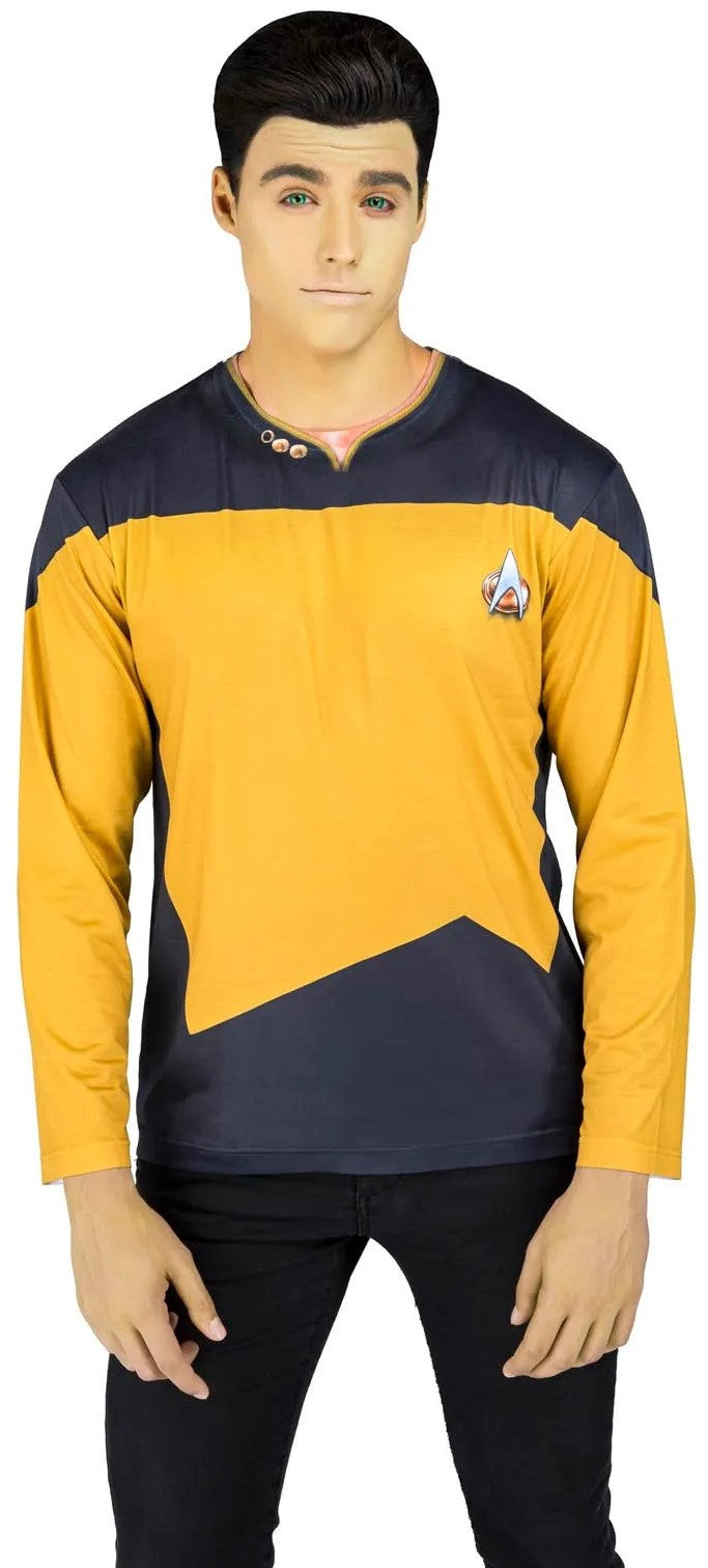 Camiseta Disfraz de Star Trek Data Amarilla para Adulto