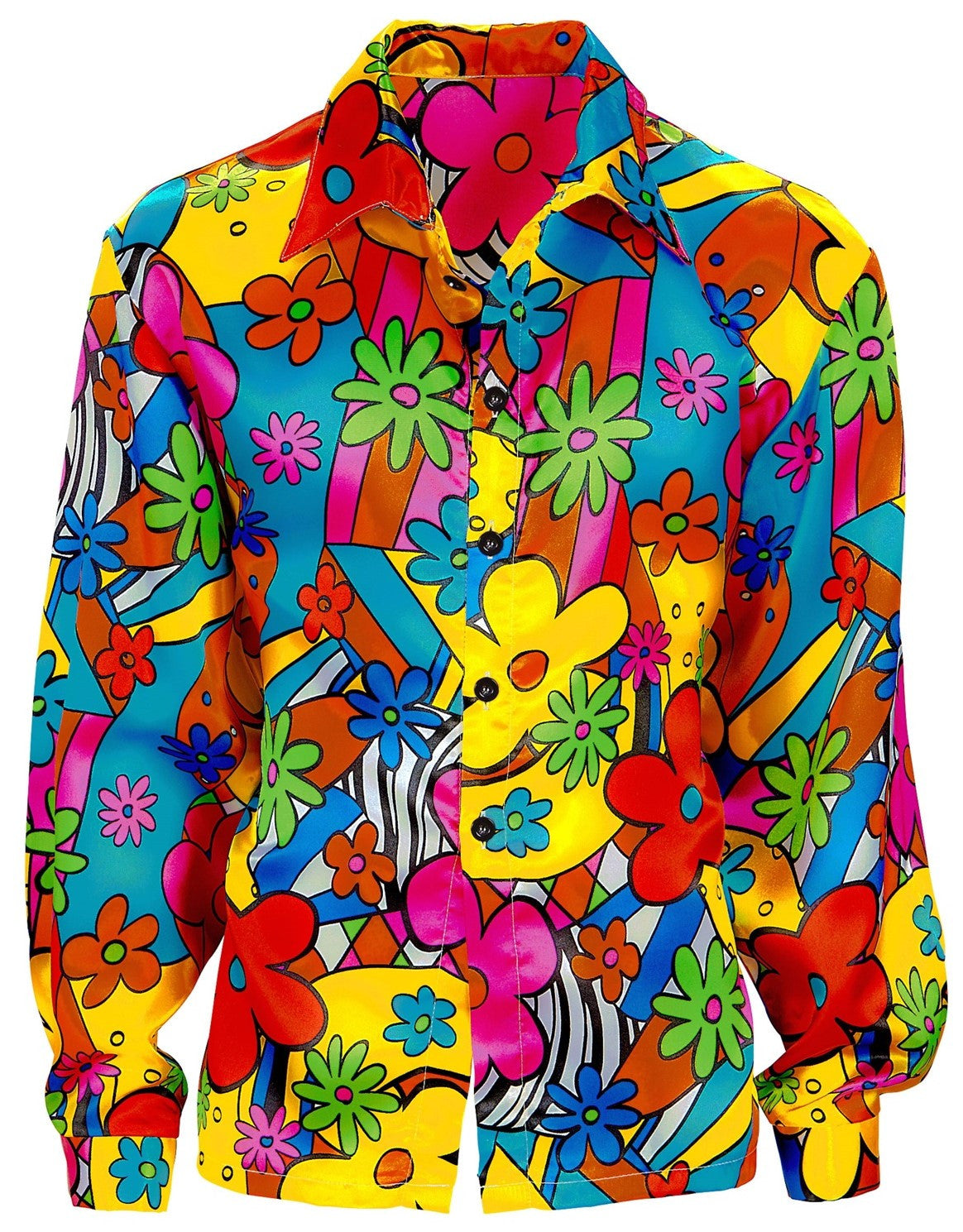 Camisa Hippie Colorida con Flores para Hombre