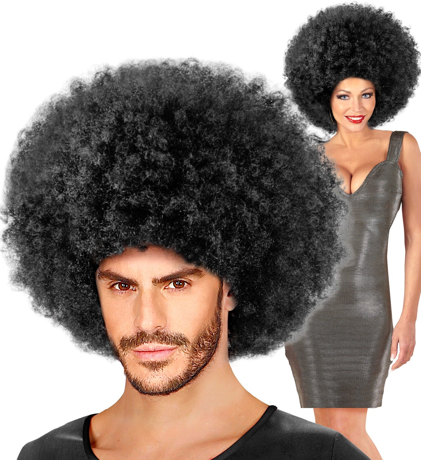 Peluca Afro Morena con Relleno