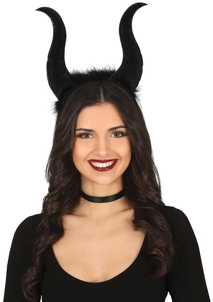 Diadema con Cuernos Negros de Demonio