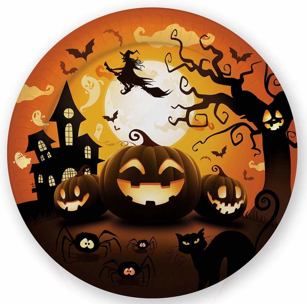 Pack 6 Platos de Calabaza de Halloween