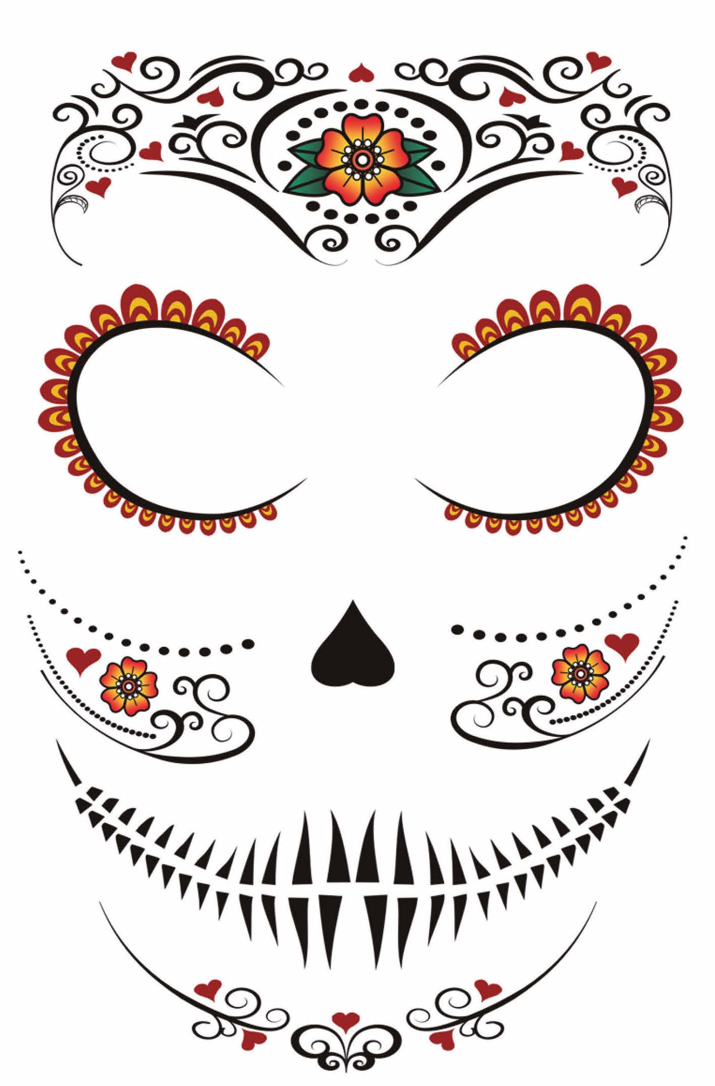 Tatuaje de Catrina para la Cara