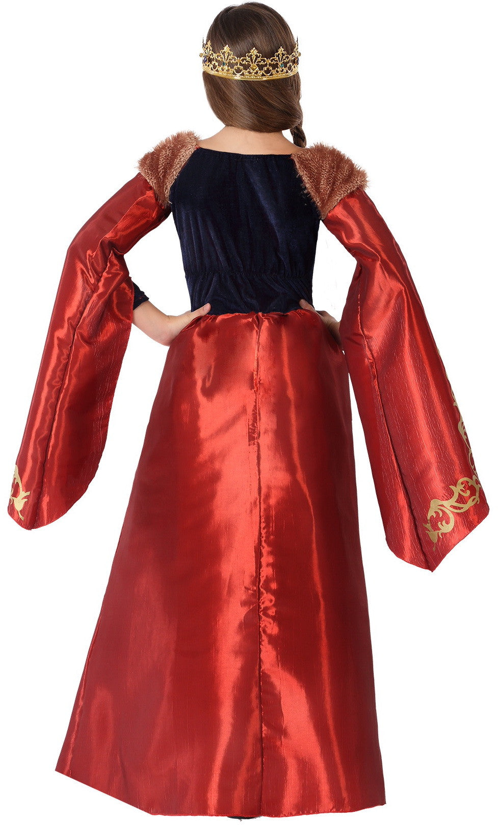 Disfraz de Reina Medieval Roja y Azul Infantil