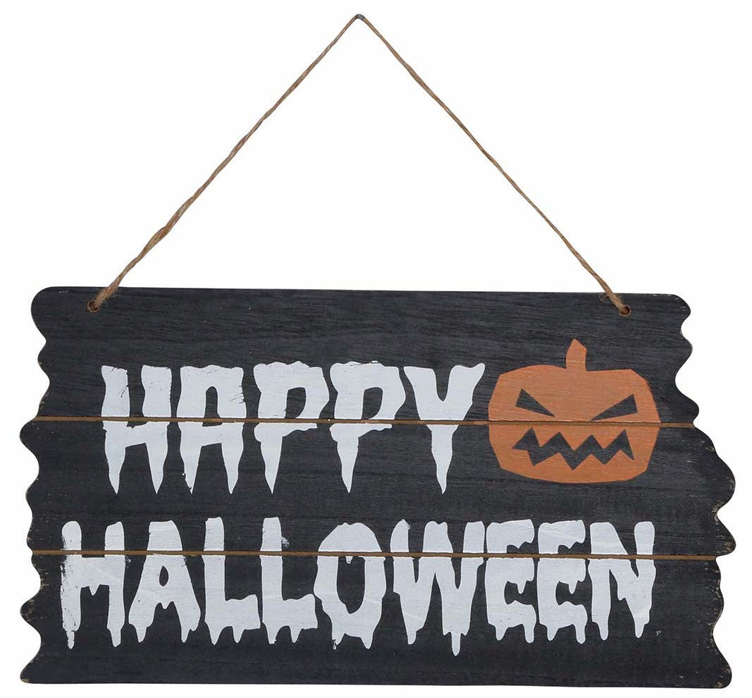 Cartel Happy Halloween Efecto Madera