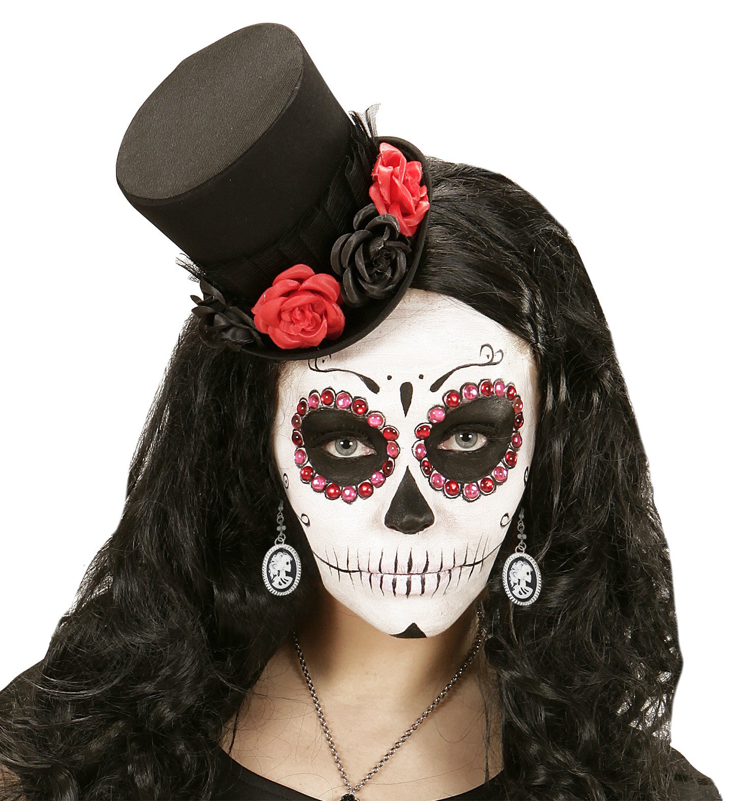 Pendientes Cameo de Catrina Blancos y Negros