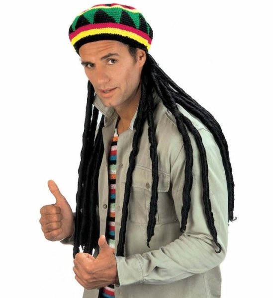 Gorro Jamaicano con Rastas Negras