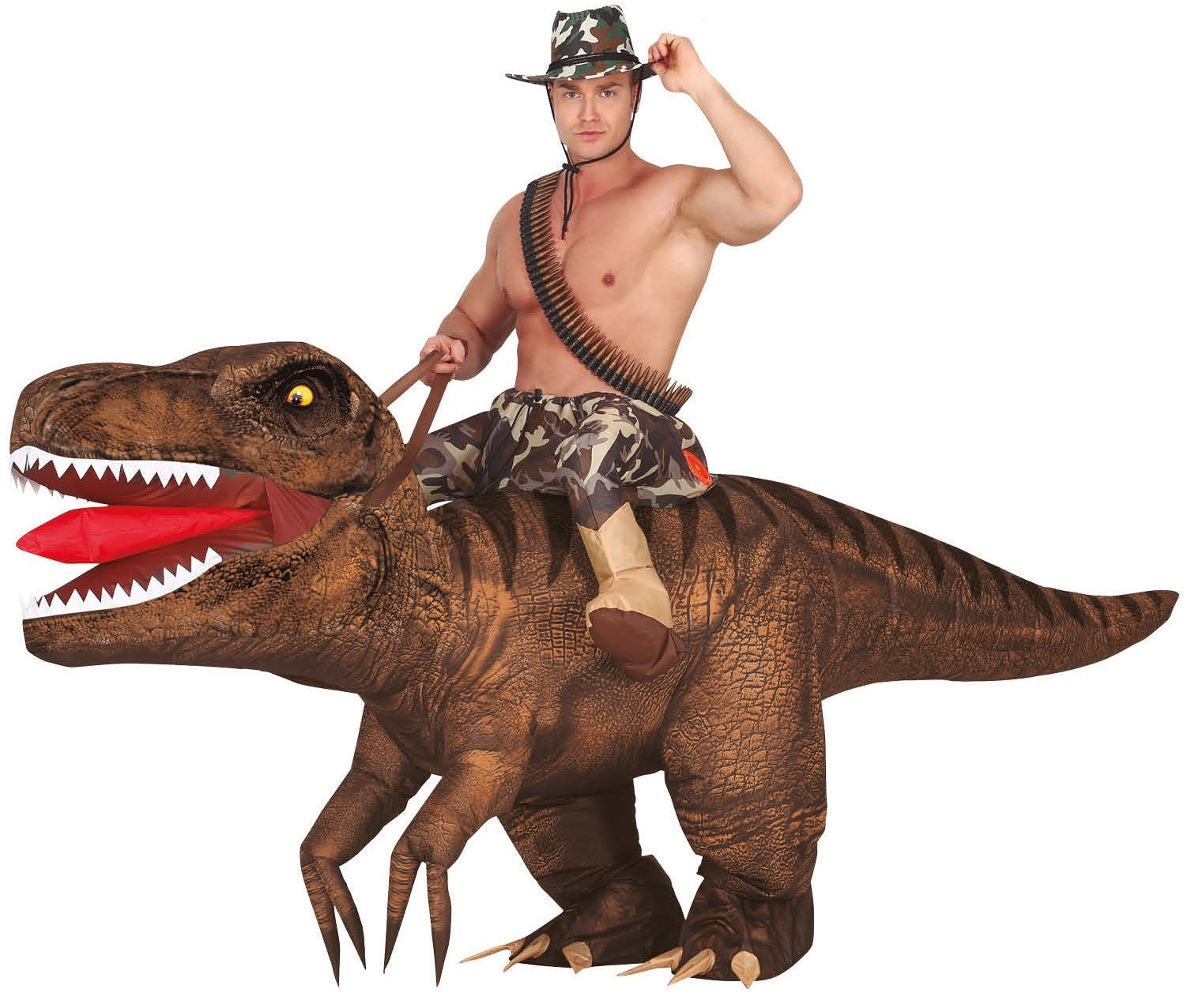 Disfraz de Hombre en T-Rex Hinchable para Adulto