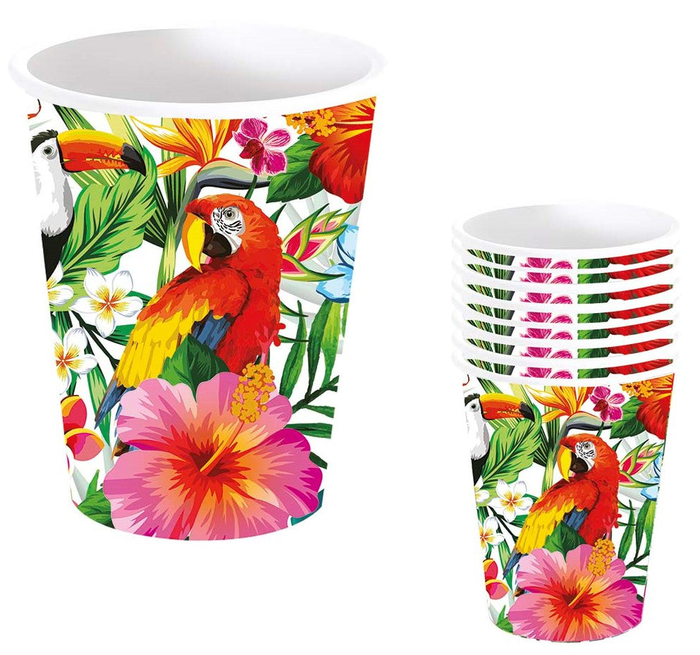 Pack de 6 Vasos Hawaianos con Estampado Floral