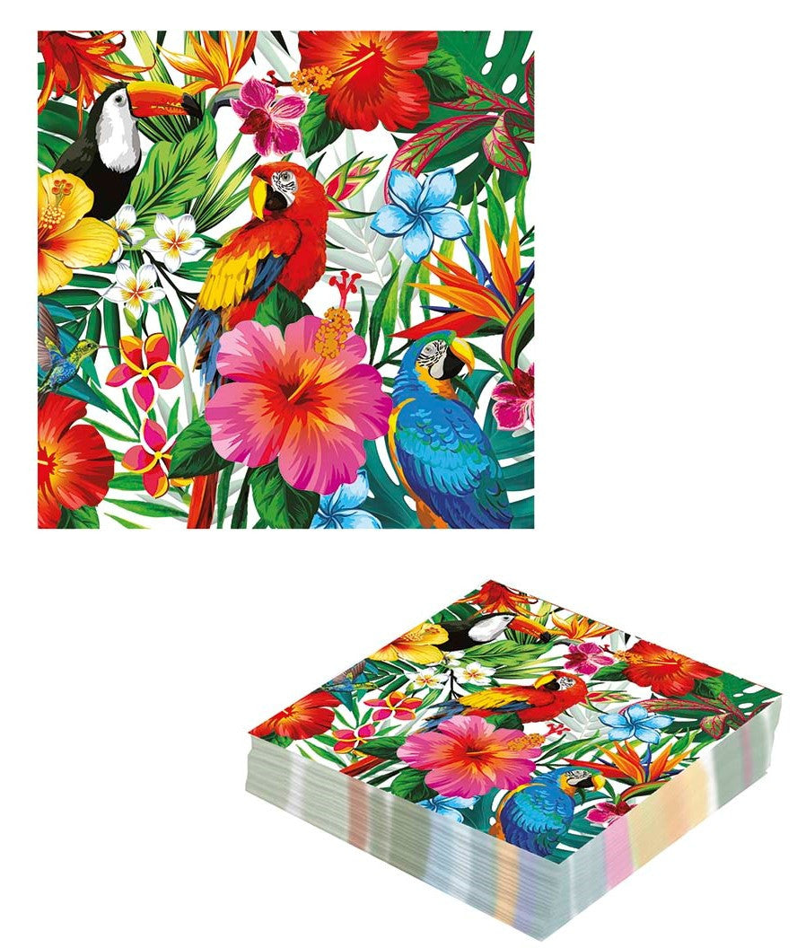 Pack de 12 Servilletas Hawaianas con Estampado Floral