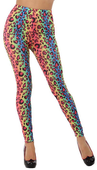 Leggings de Leopardo Multicolor Arcoíris para Mujer