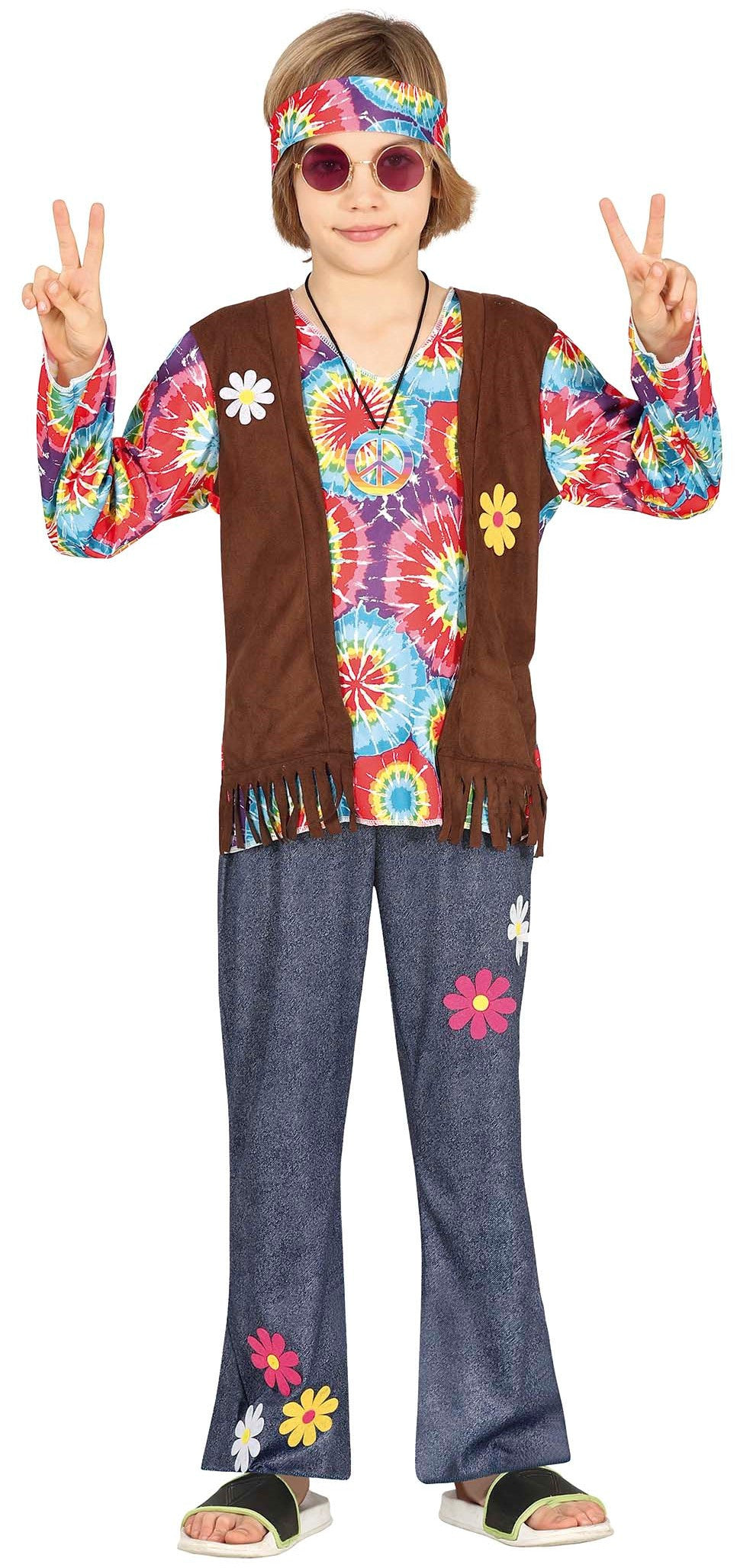 Disfraz de Hippie Floreado para Niño